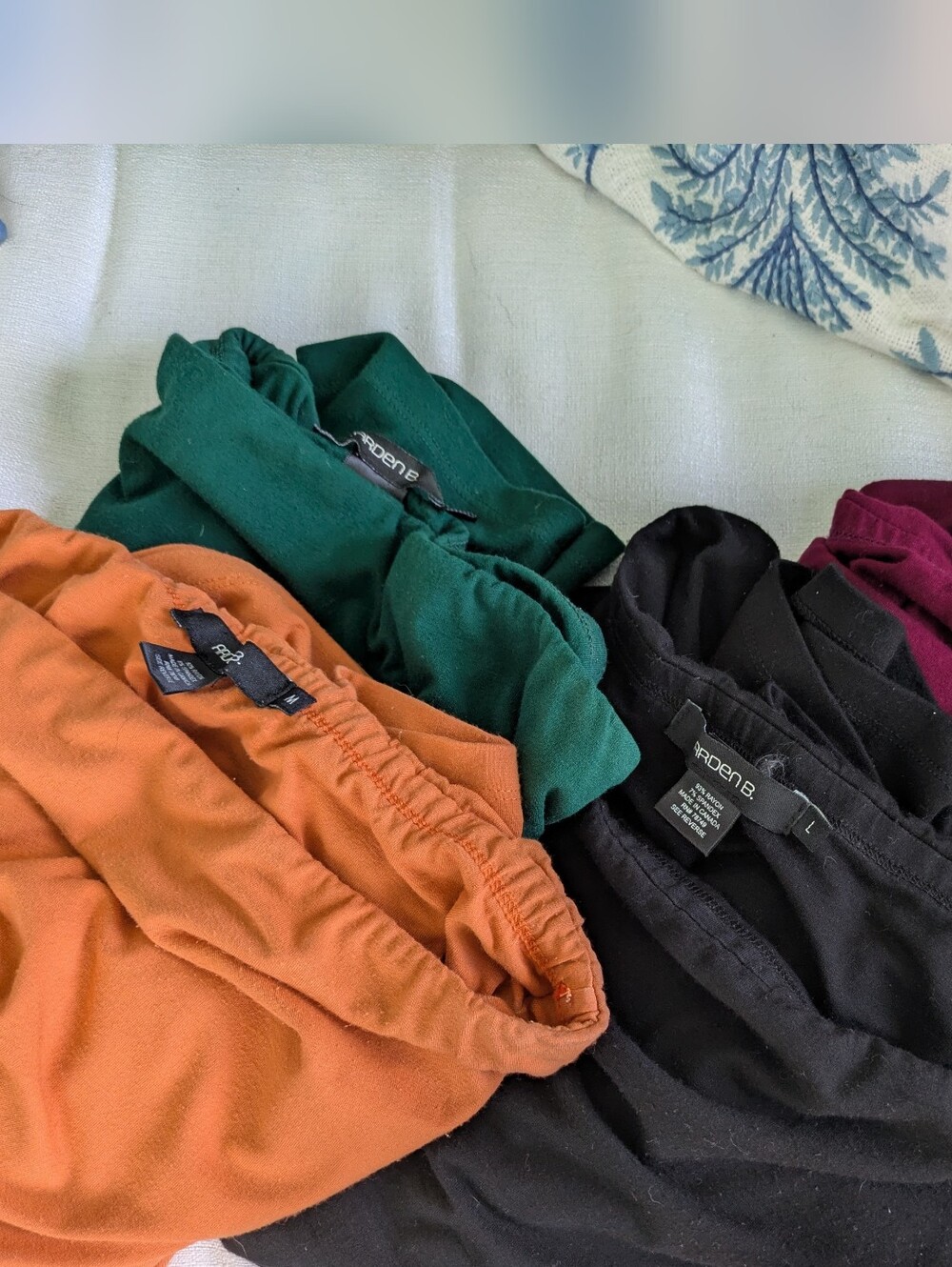 4 Bandeau Tops - Black, Burgundy, Teal, and Peach